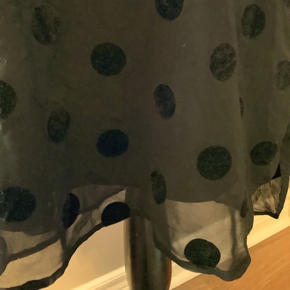 Xhilaration High Neck Black Polka Dot Dress - Picture 7 of 8